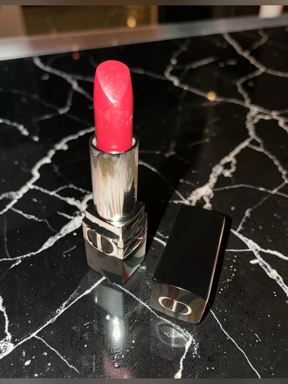Dior Rouge Lipstick with Black and Silver Case #644 BNWOB